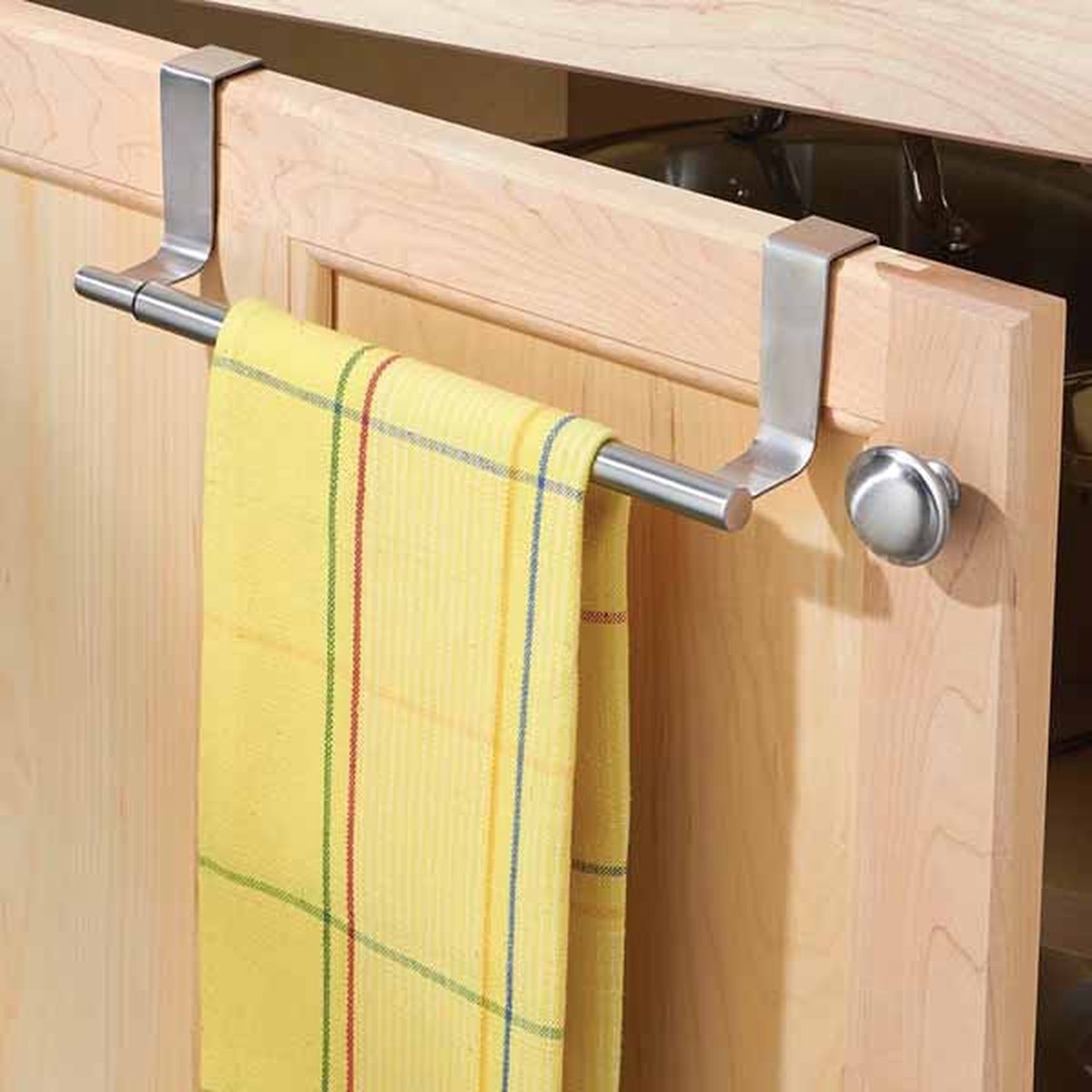 RVS Kastdeur Handdoekrek - Handdoekhouder uitschuifbaar - Handdoek - Vaatdoek Houder - Rek Stang Hanger