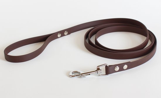 Biothane hondenriem - donkerbruin - 2 meter lang - 16 mm breed - met handvat