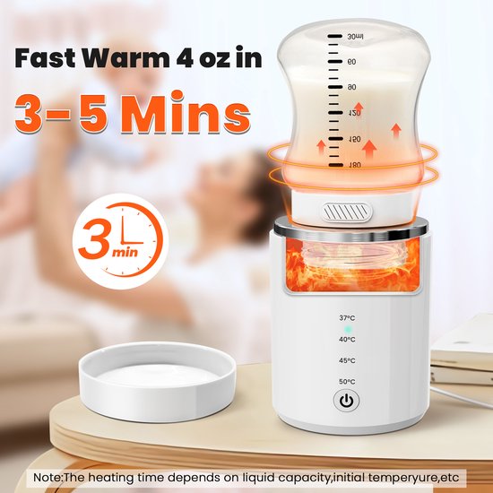 Draagbare Flessenwarmer - Babyflesverwarmer - Oplaadbare Melkverwarmer met | bol.com