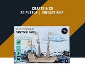 Crafts & Co | 3D Puzzle | Vintage Ship | Difficulty Level 4 | 8-12 HRS
