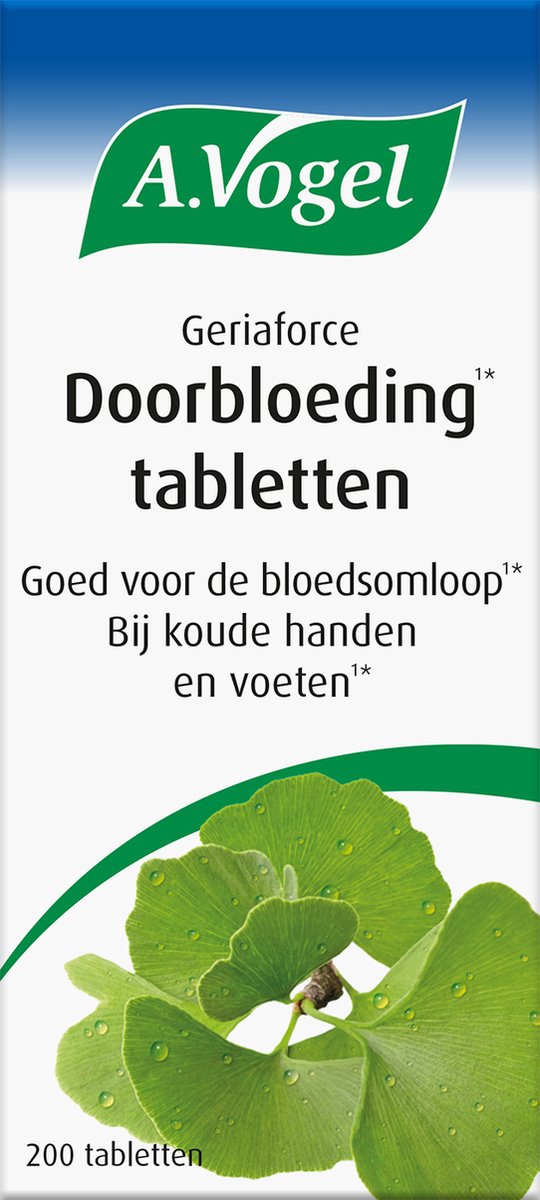 Goedkoopste A.Vogel Geriaforce Doorbloeding tabletten - Ondersteunt geheugen en concentratie en helpt bij koude handen en voeten - 200 st