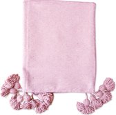 Dekentje - pompom deken roze – Ideaal als sprei voor je bed of deken voor op de bank - 180 x 300cm - Plaid woon- en slaapkamer