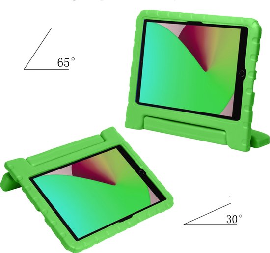 Hoes - Geschikt voor Apple iPad 7 (2019) - 10.2 inch - 7e Generatie - Met 2x Screenprotector - Kinderhoes Shockproof Bumper - Kidsproof Case - Tablet Hoesje - Kinder Cover - Groen