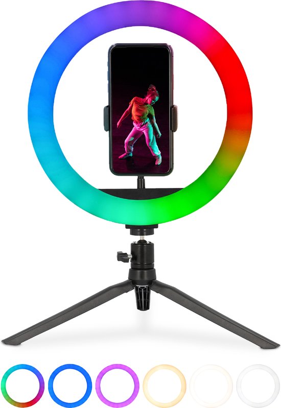 Nikkei RLIGHTXMINI Ringlamp met Statief Smartphone Ring light 10