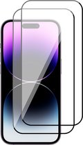Screenprotector geschikt voor iPhone 14 Pro - Gehard Glas Beschermglas Tempered Glass Volledig Dekkende Screen Protector - 2 Stuks
