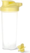 Shake Cup Blender Bottle - Wit / Jaune - Plastique - 730 ml - Fitness - Style de vie - Gym - Protéine / Shaker / Shake Cup