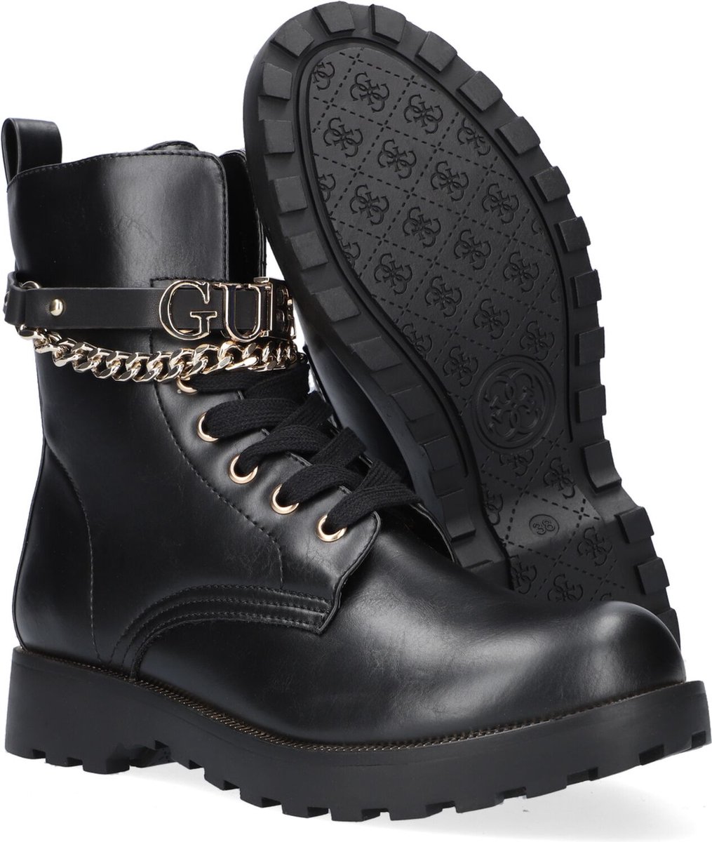 Guess Nina Dames Veterboots Laarzen Zwart Leder Maat 41 bol