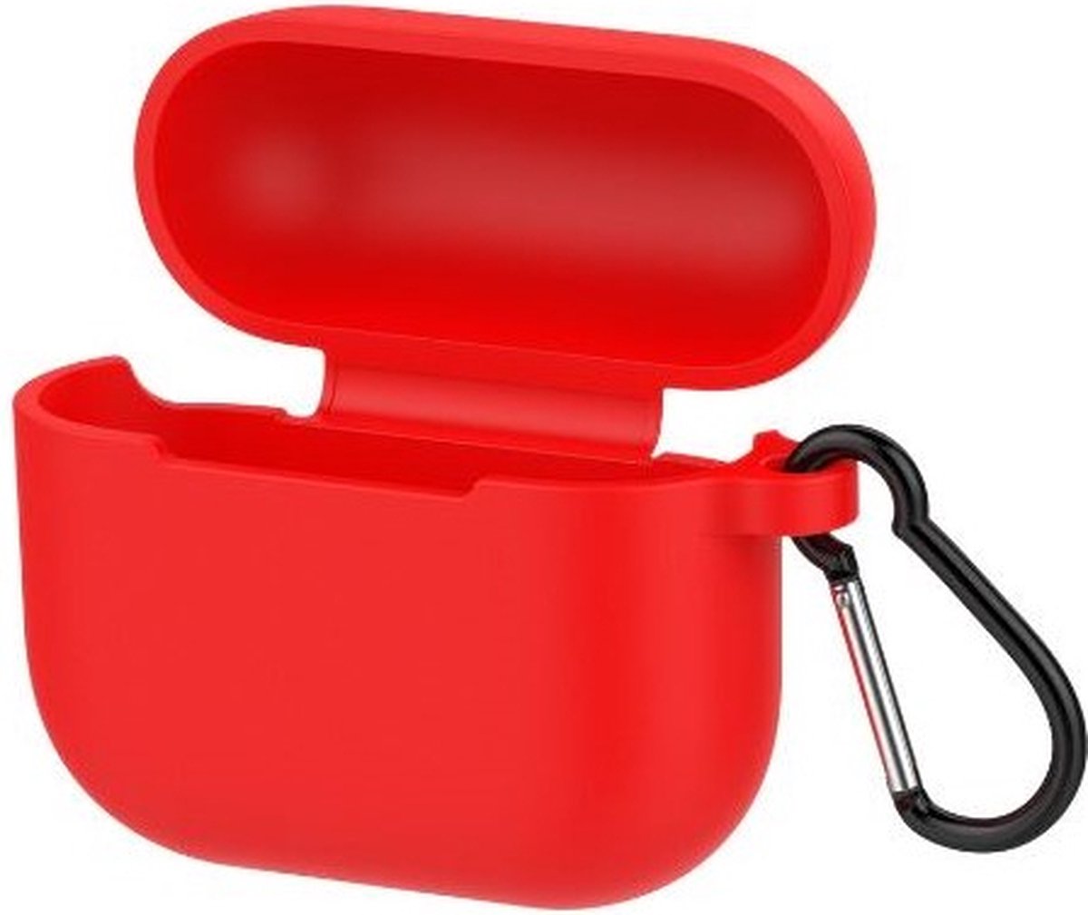Siliconen case - geschikt voor airpods 3 - met karabijnhaak - rood