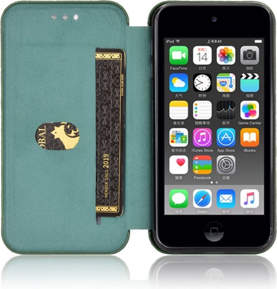Slim Carbon Cover Hoes Etui voor iPod Touch -  Groen - 