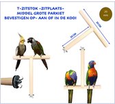 Zitstok T standaard middel grote parkiet bevestiging op of in een vogelkooi kooi (formaat valkparkiet / pyrrhura )