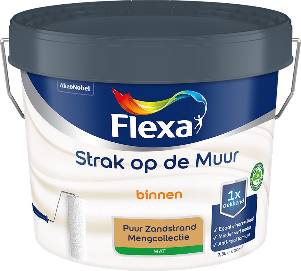 Flexa - Strak op de muur - Muurverf - Mengcollectie - Puur Zandstrand - 2,5 liter