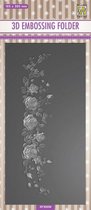 EF3D056 - Nellie Snellen - 3D Embossing Folder  -  Slimline Rose Border - rozen rand - roos - bloemen border