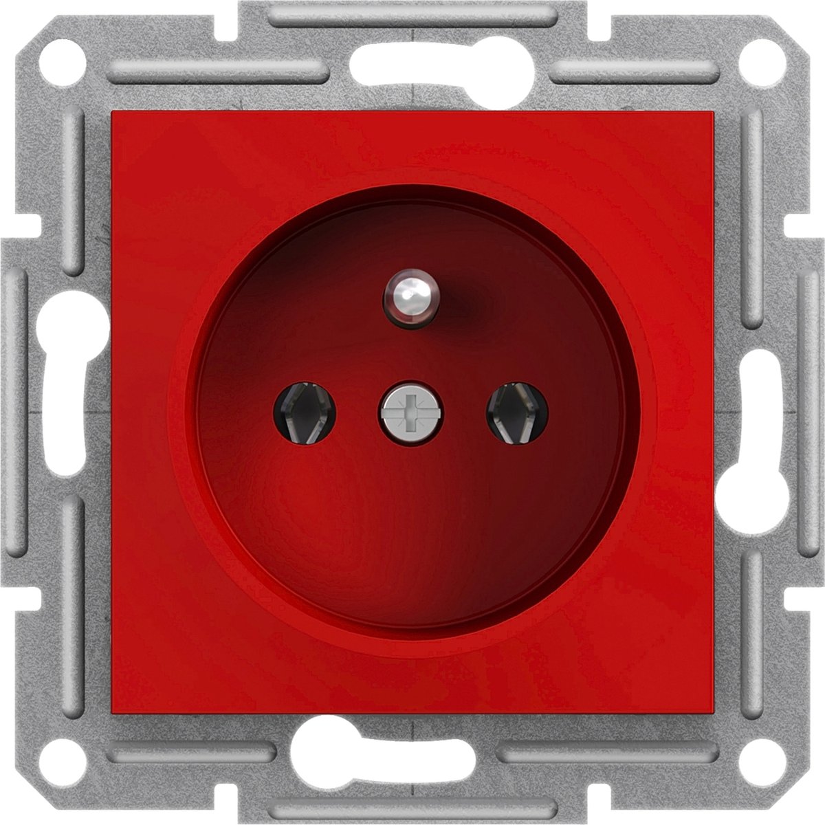 Schneider Electric Asfora Stopcontact Inbouw Pin-aarde UPS - ROOD