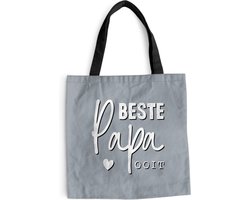 MuchoWow® Schoudertas - Strandtas - Big Shopper - Boodschappentas - Vaderdag Cadeau - Vader - Quote - Beste papa ooit - Spreuken - 40x40 cm - Katoenen tas