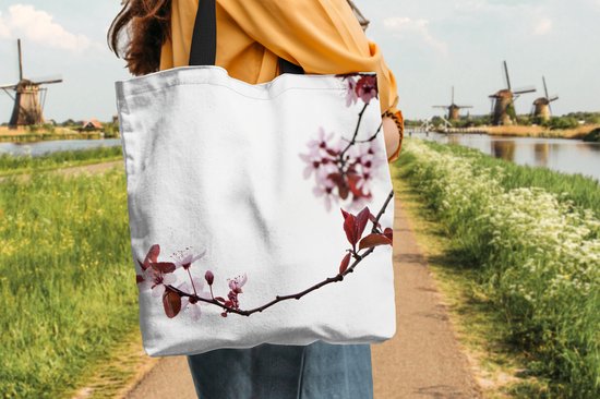 Sac bandoulière - Sac de plage - Shopper Fleurs - Blossom - Cerisier - 40x40 cm - Sac en coton