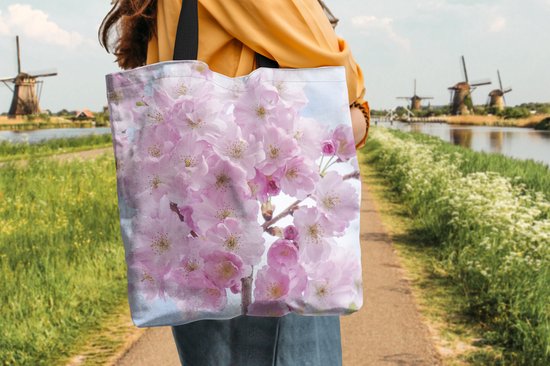 Sac bandoulière - Sac de plage - Shopper Blossom - Cerisier - Printemps - 40x40 cm - Sac en coton