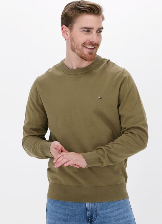 Tommy Hilfiger Sweater Groen Getailleerd - Maat S - Mannen - Lente/Zomer Collectie - Katoen