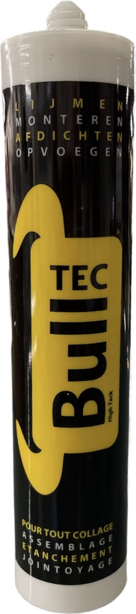 Bulltec High Tack Kit - Hoogwaardige supersterke elastische lijm en afdichtingkit - Overschilderbaar - tube 290 ml - Grijs