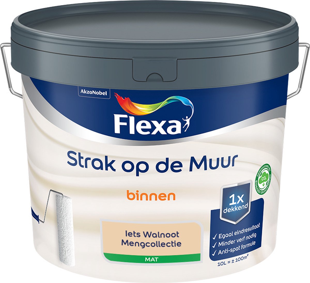 Flexa Strak op de Muur Muurverf - Mat - Mengkleur - Iets Walnoot - 10 liter