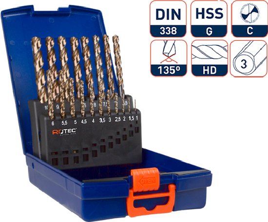 Jeu De Forets Hélicoïdaux M35 En Alliage Cobalt Pour Métal - Perçage Professionnel