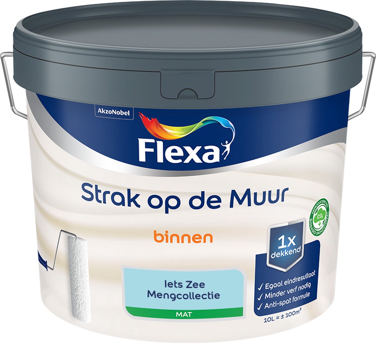 Flexa Strak op de Muur Muurverf - Mat - Mengkleur - Iets Zee - 10 liter