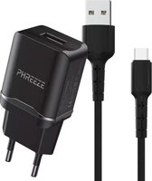 Phreeze® Universele USB Fast Charger + USB-C Oplader Kabel - 2 Meter - Geschikt voor Samsung Galaxy A13, A03s, A53, A02s, A12, A32, A50, A52s, A51s