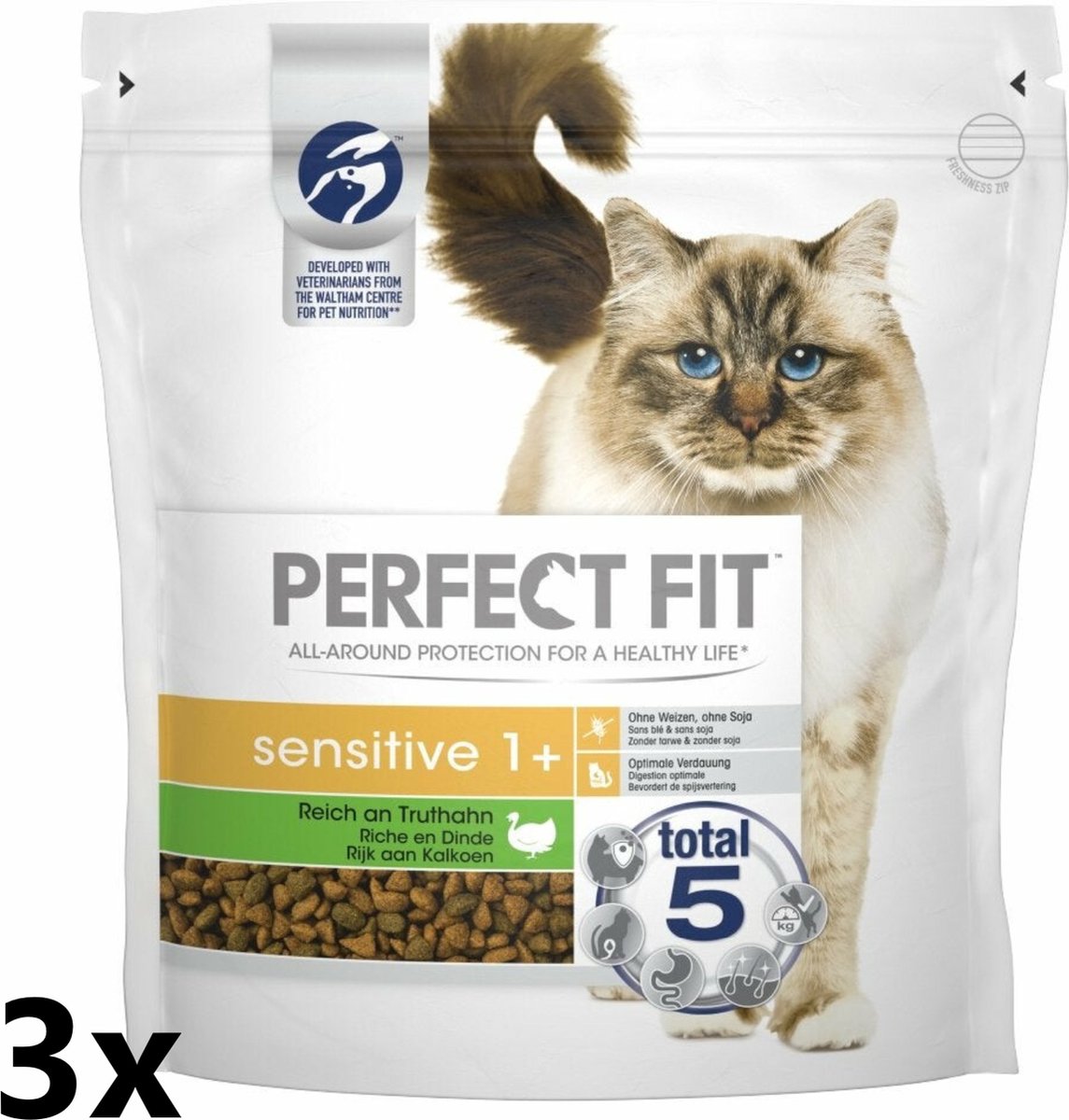 Perfect Fit Perfect Fit - Kattenvoer - Sensitive Kalkoen - 3x1,4kg