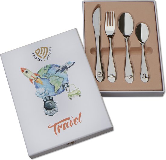 Kinderbestek Set Posate Bambino In Acciaio Inox 3 Pezzi - Design Pieghevole, 2 Variabili, Per Piccoli Cadetti