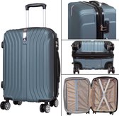 Travelsuitcase - Koffer Almeria - Reiskoffer met cijferslot - ABS - Zilvergroen - Maat XL