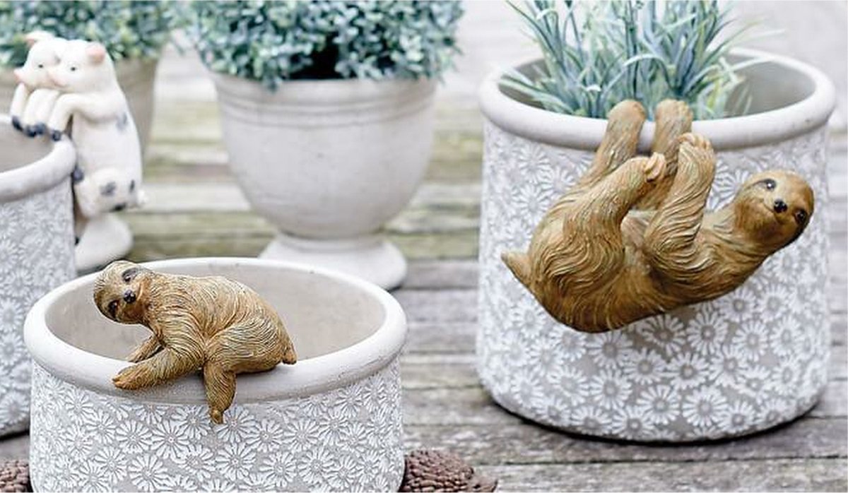 Parlane - Set van 2 Luiaard Pothangers - Bruin - Decoratie
