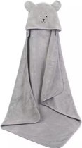 IL BAMBINI - Zachte baby badponcho - Fleece handdoek - omslagdoek - Badcape - 90 x 90 cm - Grijs