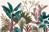Fotobehang - Vlies Behang - Kleurrijke Jungle Planten - 368 x 254 cm