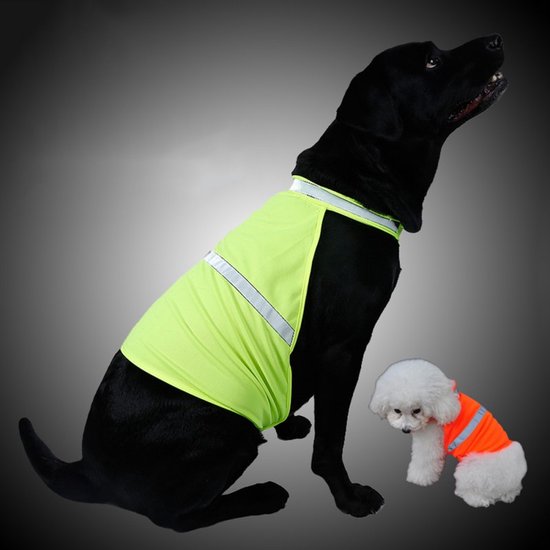 Reflecterend Hesje - Medium - Verstelbaar veiligheidsvest Hond - Geel