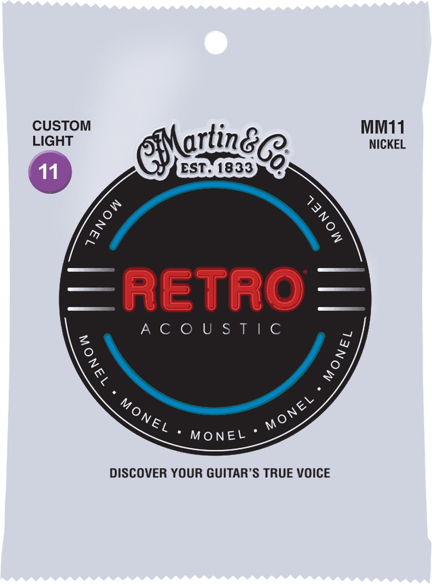 Martin Retro MM11 - Monel verzilverde .011 snarenset voor western gitaar
