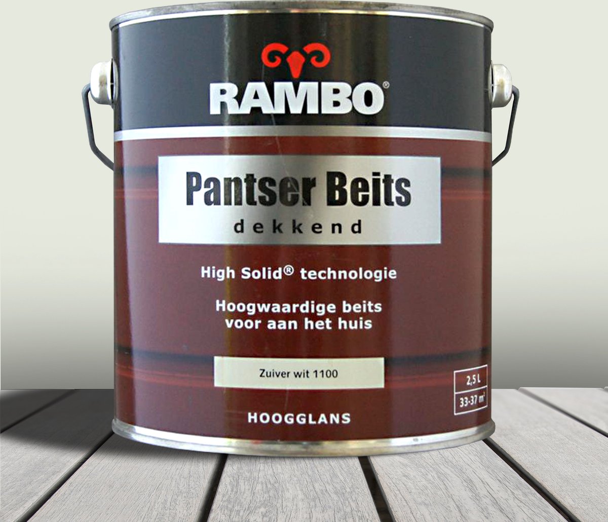 Rambo Pantser Beits Dekkend 2 5 liter Zuiverwit