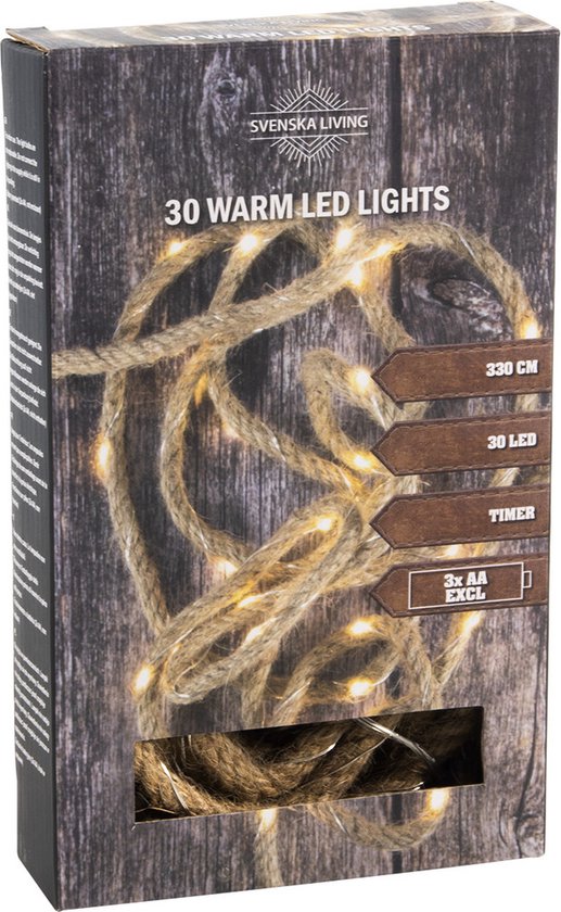 2x Kerstverlichting op batterij warm wit buiten 192 lampjes - Kerstlampjes voor de boom