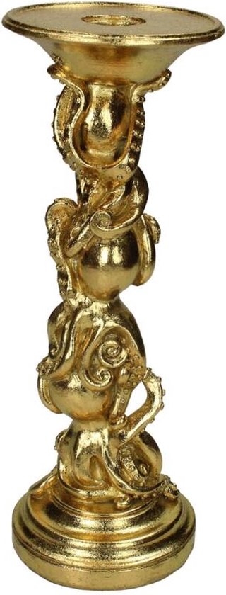 Octopus Kandelaar Goud 29cm