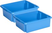 Sunware Opslagbox - 4 stuks - kunststof 17 liter blauw 45 x 36 x 14 cm