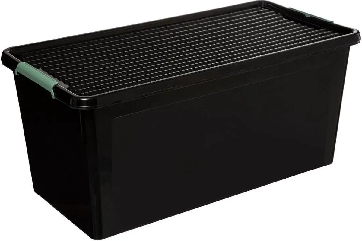 5Five Opslagbak/organizer - met deksel - zwart kunststof - liter - 58 x x 42,8 cm | bol.com