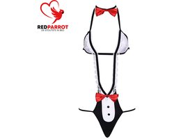 Sexy Lingerie Body Dames – Tuxedo Stijl Met Strikjes – Open Rug Outfit