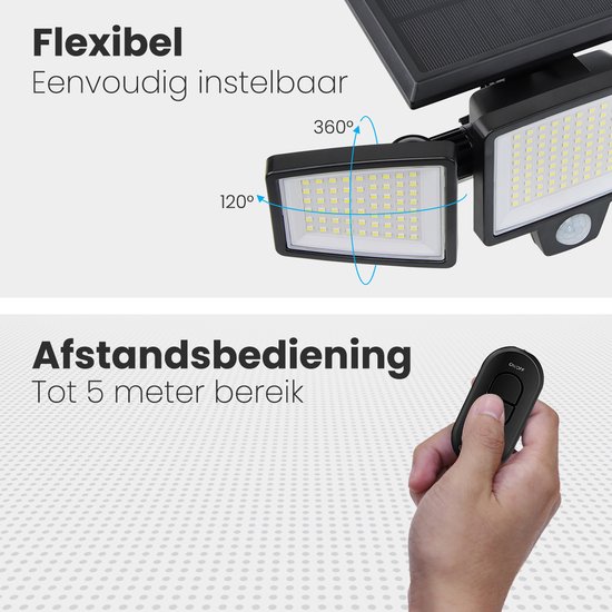 Flexibel en eenvoudig instelbaar: 120° en 360° bewegingsbereik.