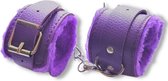 JT Products Bondage Handboeien Paars Erotiek Set voor BDSM - Seksspeeltjes - Lederen Handboeien & Metalen Ketting - Sex Toys