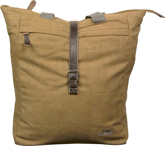 Greenlands canvas camel - fietstas - Shopper - met jeans voering - camel bruin - 20 liter van Greenlands — afbeelding 3