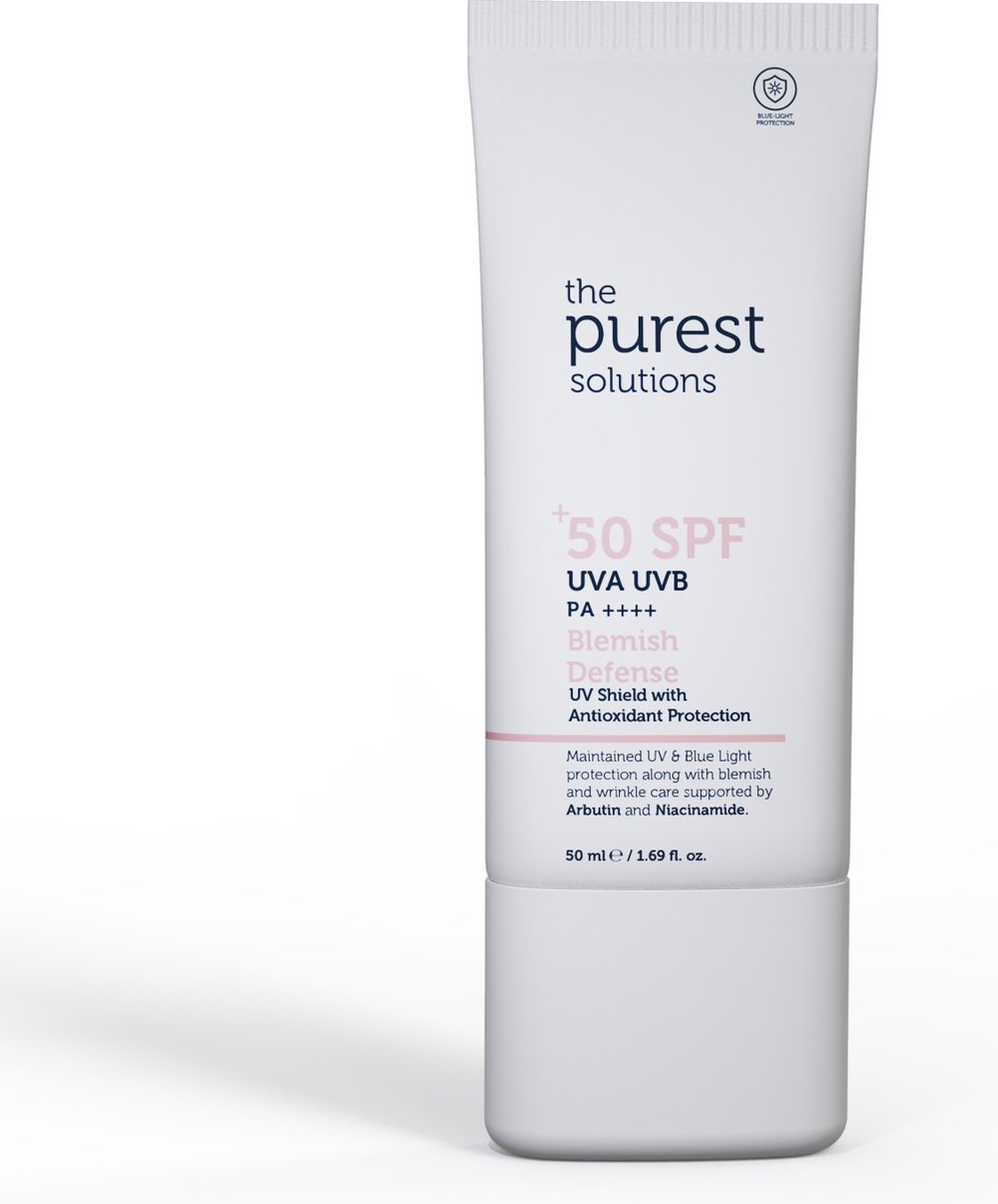 The Purest Solutions Blemish Defense UVA/UVB Antioxidant Protection For Blemish-Prone Skin 50+ SPF | Vochtarme huid | Donkere vlekken | UV-bescherming