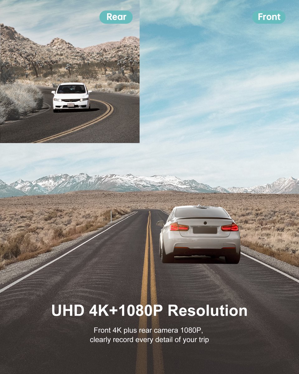 iZEEKER GD850 Dashcam voor auto - 4K & 1080P thumbnail 4
