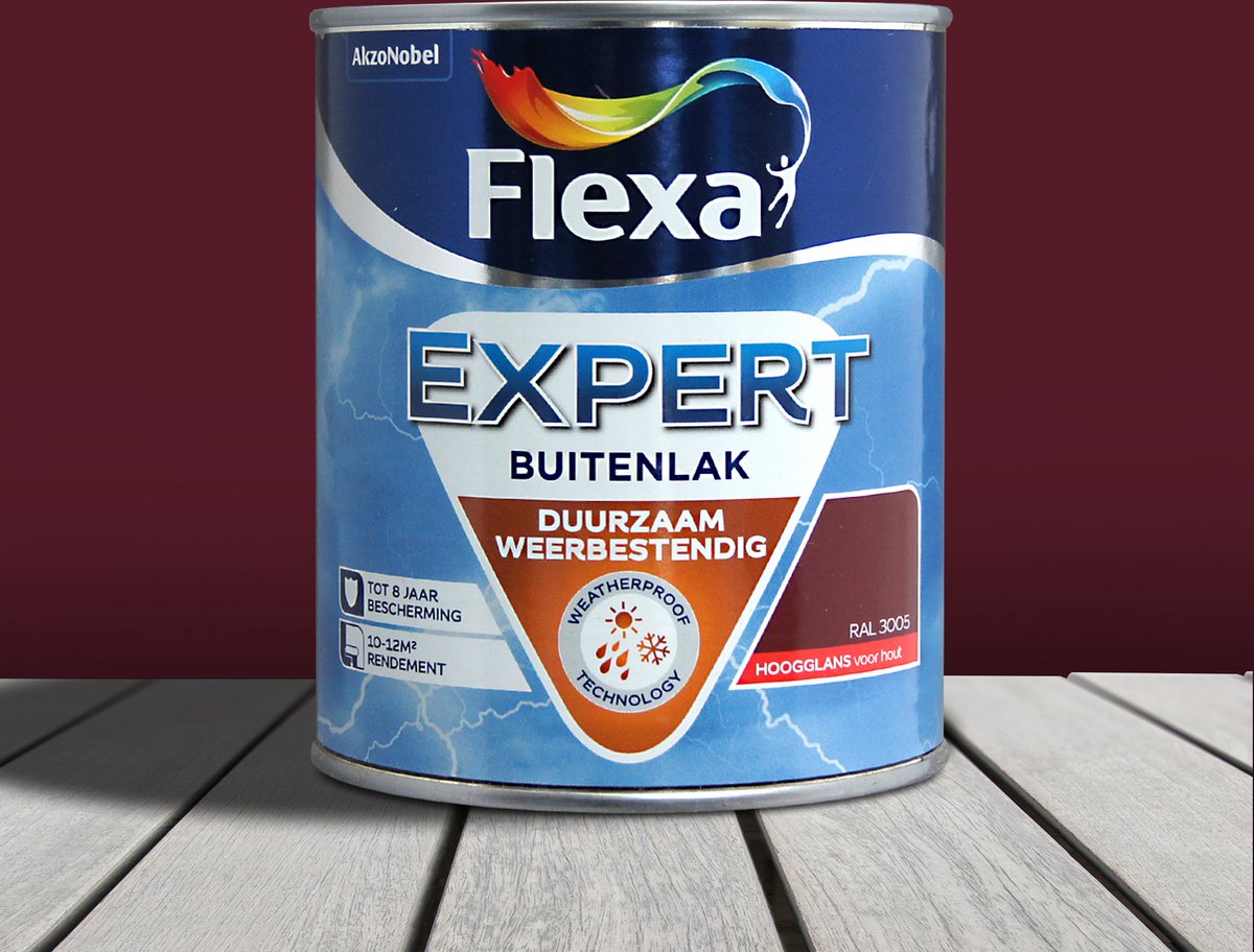 FLEXA EXPERT BUITENLAK DEKKEND HOOGGLANS RAL 3005 750ML