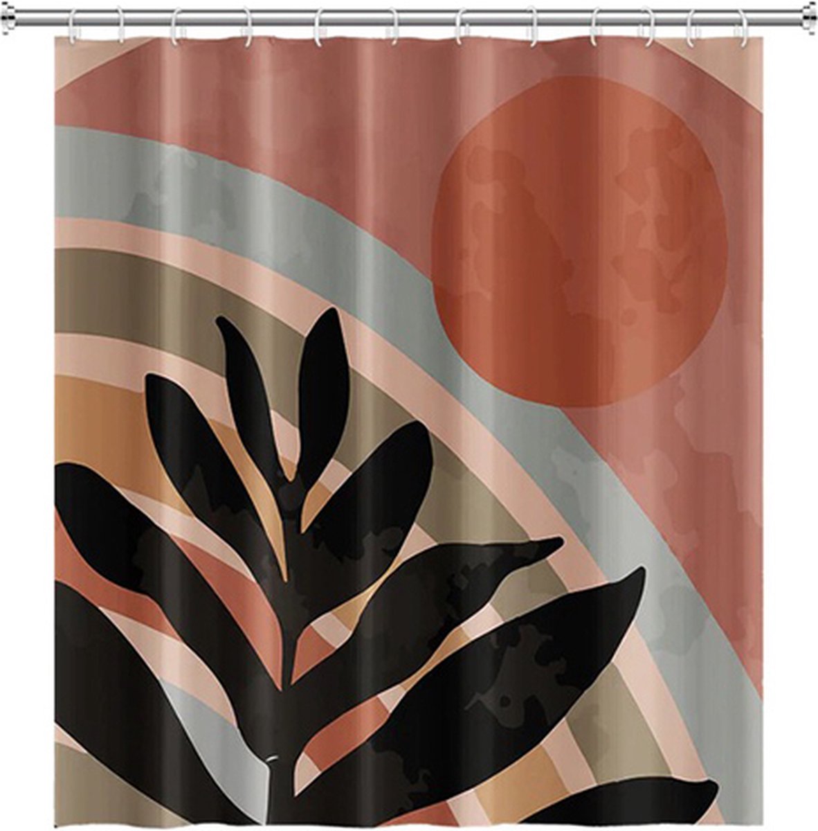 Douchegordijn Tess 180x180 cm met ringen