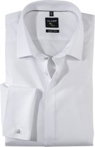 OLYMP No. Six super slim fit overhemd - dubbele manchet - wit - Strijkvriendelijk - Boordmaat: 45