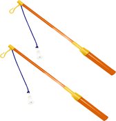 Bâtons de lanterne - 2x - orange/jaune avec lumière - 39 cm