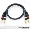 2x 6.3mm - 2x 6.3mm kabel m/m, Zwart